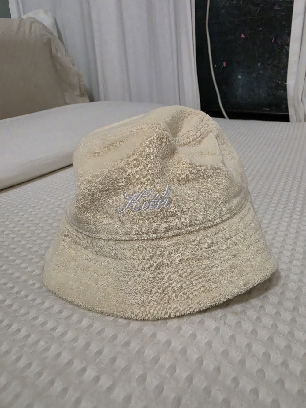 Kith Cream Terry Bucket Hat with Embroidered Logo